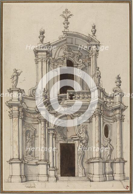 Elevation for a Church Facade, with Alternatives, first half 18th century. Creator: Unknown.