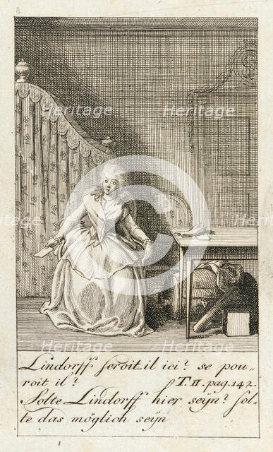 Illustration for 'Caroline of Lichtfield', 1786. Creator: Daniel Nikolaus Chodowiecki.