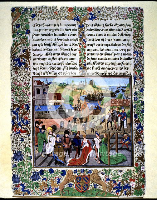 Party in Taranto, miniature by Loyset Lyedet en the work 'Histoires Romaines' by Jean Mansel.