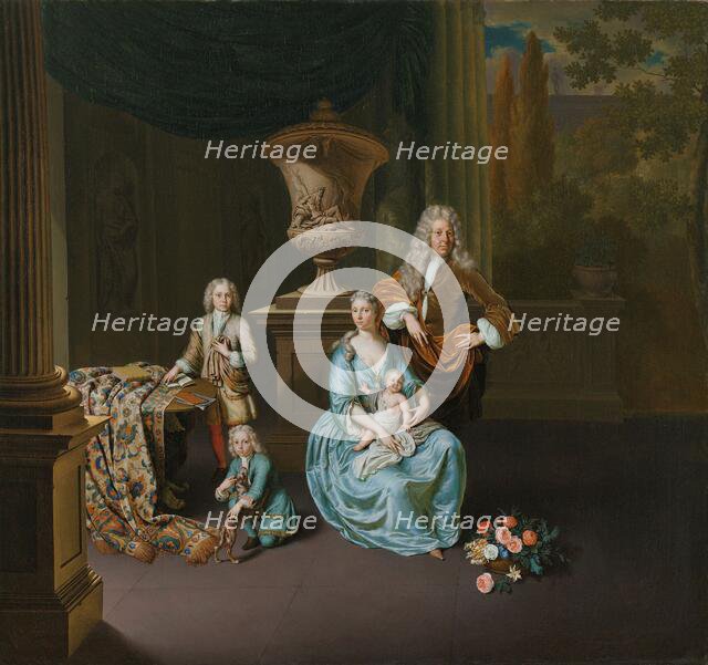 Diederik Baron van Leyden van Vlaardingen...with his Wife...and their Sons..., 1728.  Creator: Willem van Mieris.