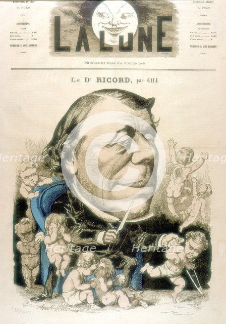 Philippe Ricord, French surgeon and venereologist, 1867. Artist: Andre Gill