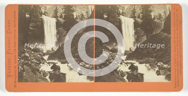 The Vernal Fall, 300 ft., Yosemite, 1861/76. Creator: Carleton Emmons Watkins.