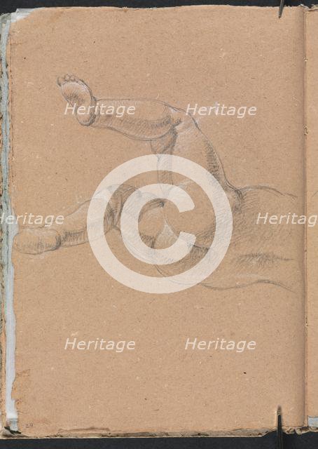 Verona Sketchbook: Putto (lower half of body) (page 24), 1760. Creator: Francesco Lorenzi (Italian, 1723-1787).