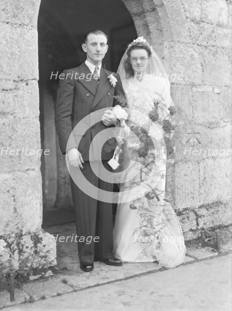 Bride and groom, c1935. Creator: Kirk & Sons of Cowes.