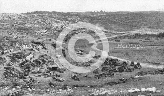 Distant Fronts, In Palestine; Bivouac of a division in the mountains of Judea, 1917. Creator: Unknown.