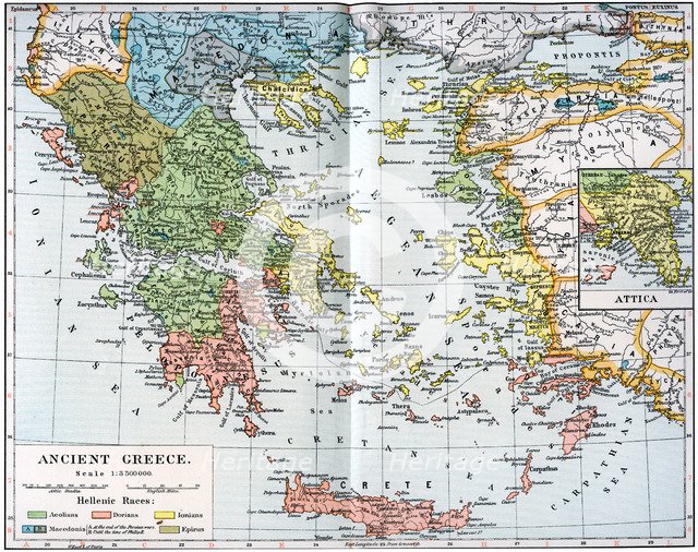 Map of Ancient Greece, 1902. Artist: Unknown