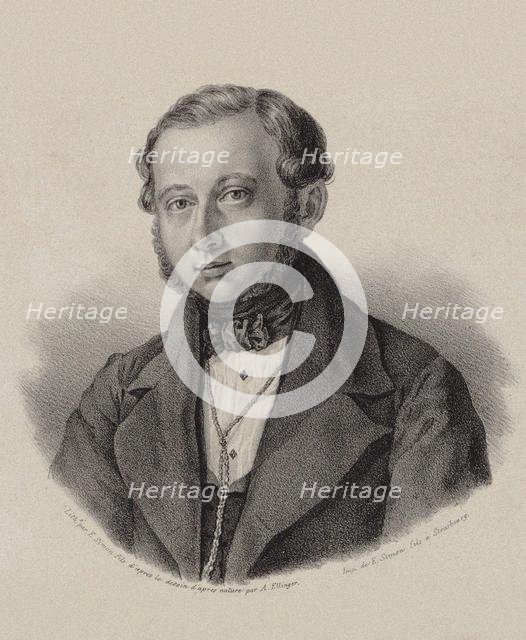 Portrait of the violinist and composer Thomas Täglichsbeck (1799-1867) , 1837-1838. Creator: Simon, Frédéric Emile (1805-1886).