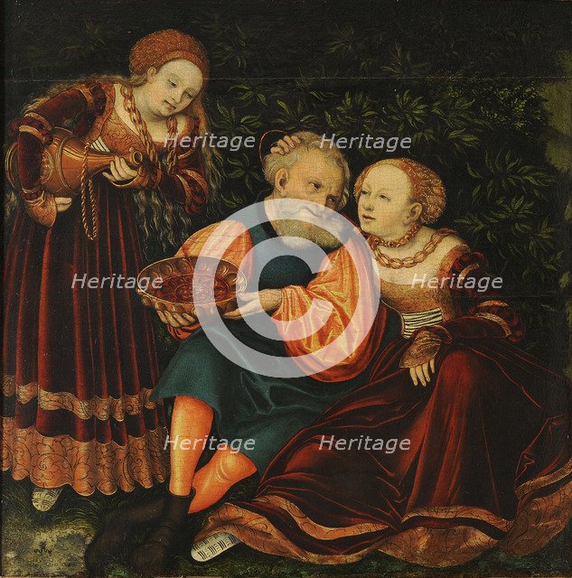 Lot and his Daughters. Artist: Cranach, Lucas, the Elder (1472-1553)