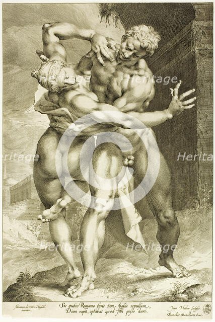 The Rape of a Sabine Woman, Frontal View, c.1598. Creator: Jan Muller.