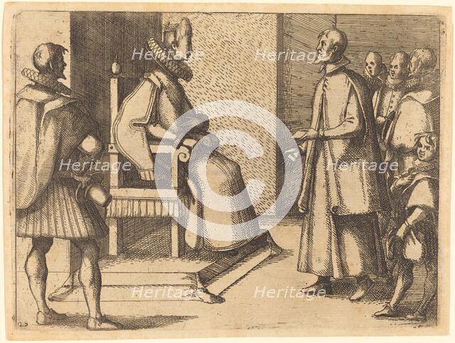 The Envoy of Tuscany thanking the Queen, 1612. Creator: Jacques Callot.