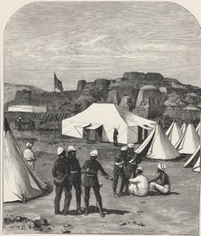 Afghan-British War, British military camp in Kabul, near the pass of Khiyber, drawing by Major Ca…