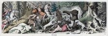 Ancient History. Greece. Bear Hunt. German engraving,1865.