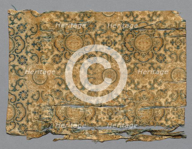 Fragment from Book of Textiles, 1700s. Creator: Unknown.