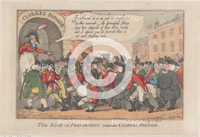 The Road to Preferment Through Clarke's Passage, March 5, 1809., March 5, 1809. Creator: Thomas Rowlandson.