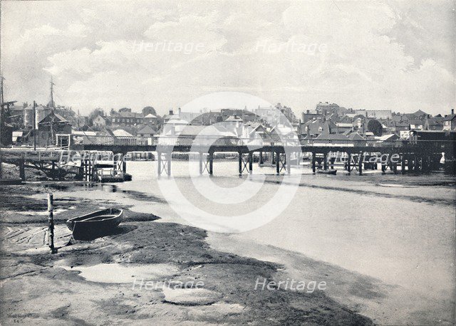 'Lymington - The Bridge and the Town, From the River', 1895. Artist: Unknown.