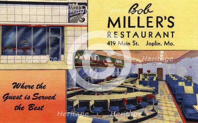 Bob Miller's Restaurant, Joplin, Missouri, USA, 1948. Artist: Unknown