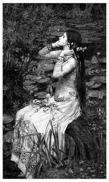 'Ophelia', 1895.Artist: James Dobie