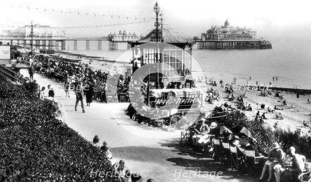 The bandstand and pier, Eastbourne, East Sussex, early 20th century.Artist: E Dennis
