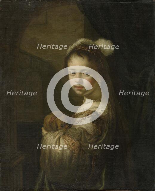 A Little Girl with a Puppy in Her Arms, 1635-1639. Creator: Flinck, Govaert (1615-1660).