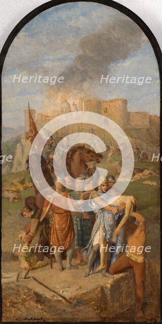 Sketch for the Saint-Sulpice church: Saint Louis buries the plague..., Between 1864 and 1870. Creator: Matout, Louis (1811-1888).