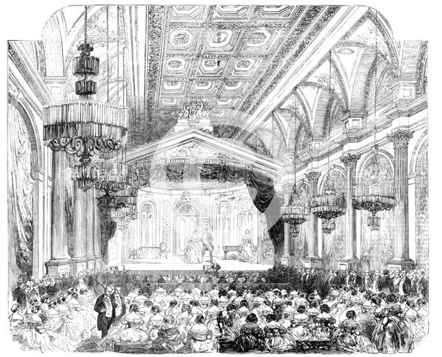 Grand Fete and Theatrical Representation at the Hotel de Ville, Paris, in honour of the Peace Plenip Creator: Unknown.