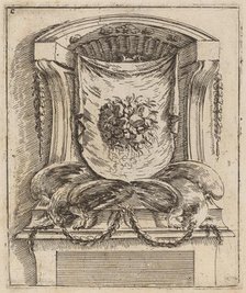 Architectural Motif with a Drape with Fruit, c. 1690. Creator: Carlo Antonio Buffagnotti.