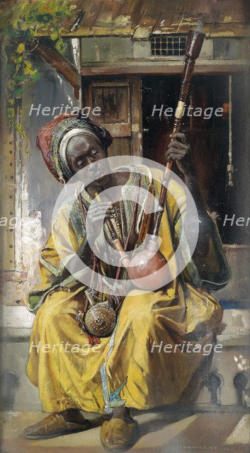 The Water-Pipe Smoker, 1903. Artist: Tornai, Gyula (1861-1928)