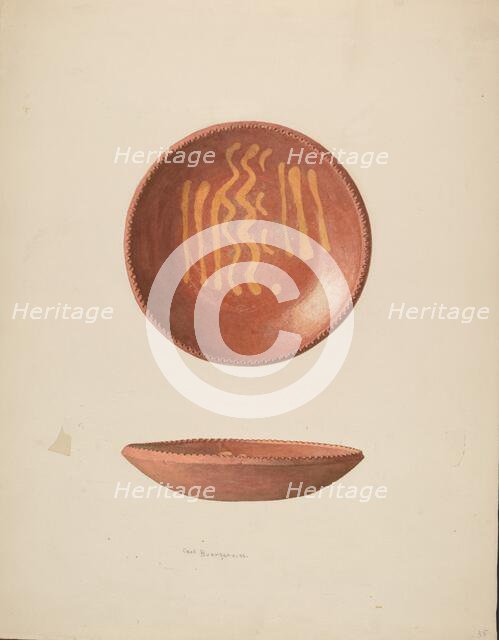 Small Pie Plate, c. 1939. Creator: Carl Buergerniss.