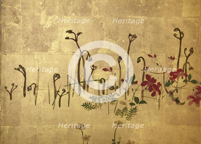 Screen with spring and summer flowers, 1st half of the 18th century. Creator: Watanabe Shiko.