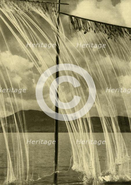 Fishing nets, Attersee, Upper Austria, c1935.  Creator: Unknown.