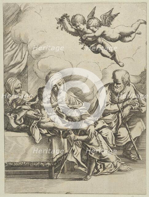The Holy Family with young John the Baptist and Saint Elizabeth, two angels above..., ca. 1590-1610. Creator: Anon.