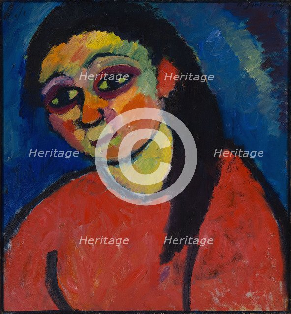 Woman with red blouse, 1911.