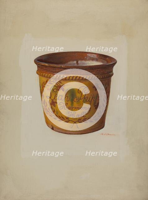 Pa. German Flower Vase, c. 1937. Creator: Max Soltmann.