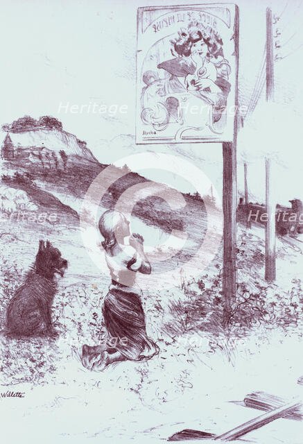 La Pieuse Erreur", dessin original pour les "Maîtres de l'Affiche", c1899. Creator: Adolphe Willette.