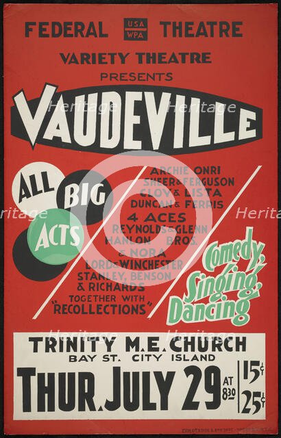 Vaudeville, [193-]. Creator: Unknown.