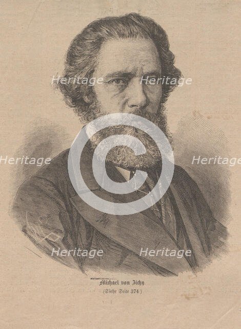 Portrait of the artist Mihály Zichy (1827-1906), 1877. Creator: Anonymous.