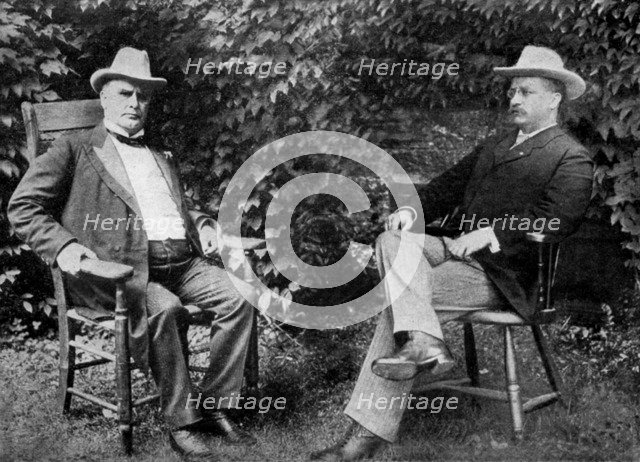 US President William McKinley and Vice-President Theodore Roosevelt, 1899 (1951). Artist: Unknown