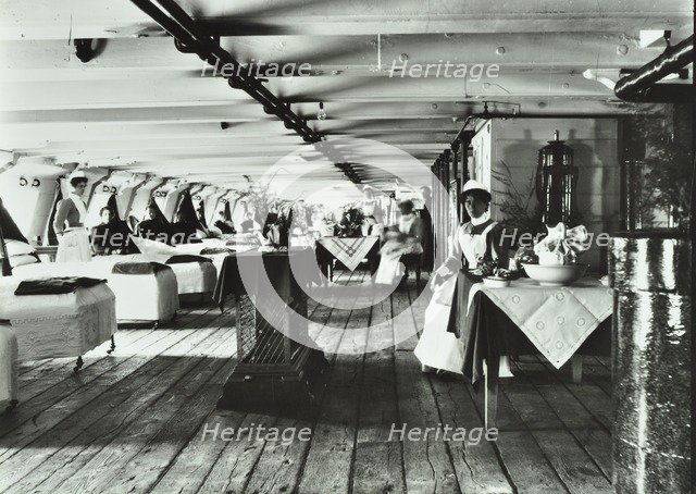 A copy of a photograph of the ward deck of the Atlas Smallpox Hospital Ship, c1890-c1899. Artist: Unknown.