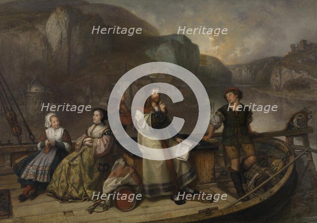 Albrecht Dürer Sailing down the Rhin, 1855. Creator: Joseph Lies.