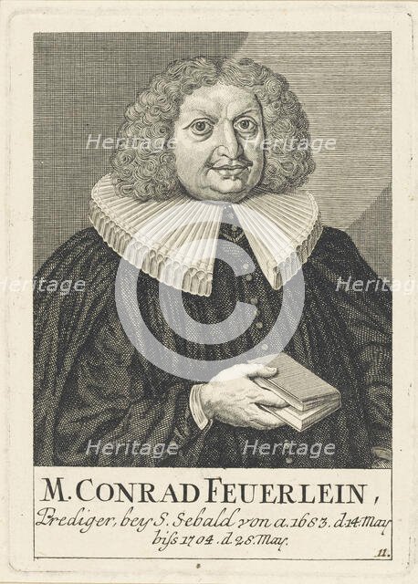 Portrait of Johann Konrad Feuerlein (1629-1704), 1756. Creator: Anonymous.