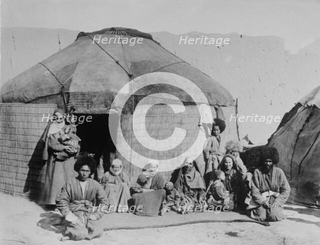 Afghan nomads, seated outside tent, 1919. Creator: Bain News Service.