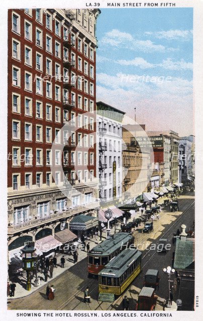 Main Street from 5th street, Los Angeles, California, USA, 1915. Artist: Unknown