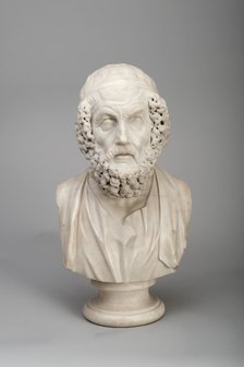 Marble bust of the Ancient Greek poet Homer, 18th century. Artist: Joseph Wilton.