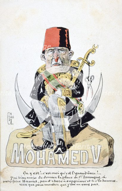 'Mohammed V', vintage French postcard, c1900. Artist: Unknown