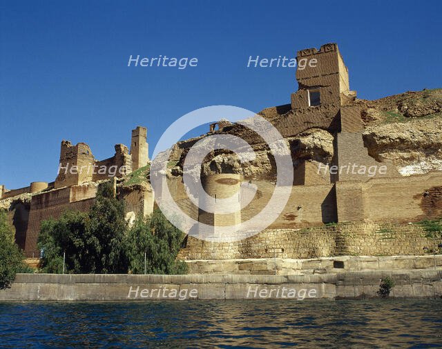 Qal'at Ja'bar castle on the left bank of Lake Assad, near Ar-Raqqah, Syria, 2001.  Creator: LTL.