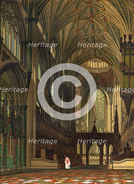 Choir of Ely Cathedral, Cambridgeshire, 19th century. Artist: Unknown