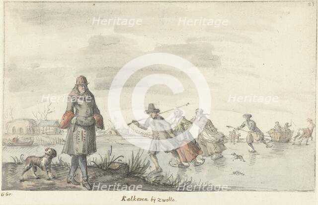 Winter scene at De Kalkoven in Zwolle, 1661-1693. Creator: Gerrit Grasdorp.