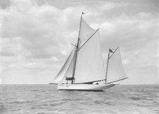 The yawl 'Pleiad' under sail, 1911. Creator: Kirk & Sons of Cowes.