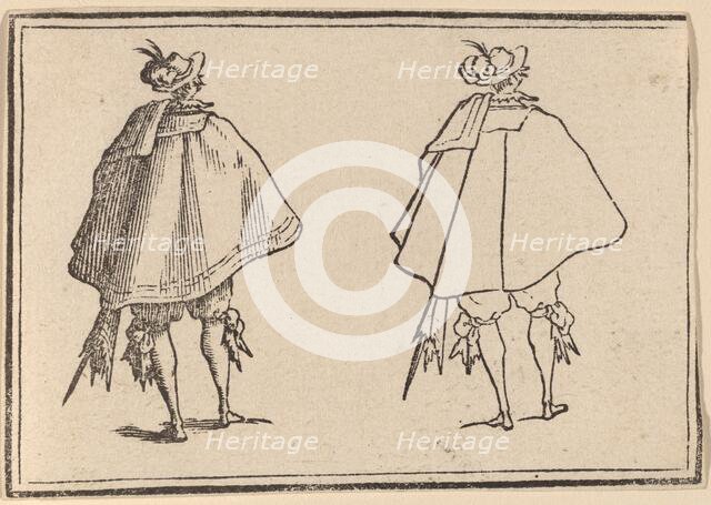 Gentleman in Large Mantle, Seen from Behind, 1621. Creator: Edouard Eckman.