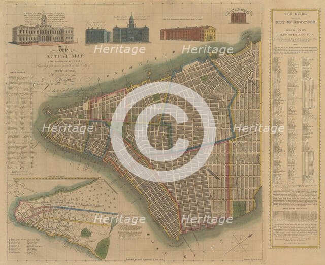 The City of New York: Longworth's Explanatory Map and Plan, 1817. Creator: James DeForest Stout.